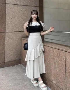 INGNI バックレースアップアシメスリットスカート