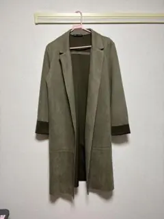 【Zara】オリーブグリーン スエード風ロングコート