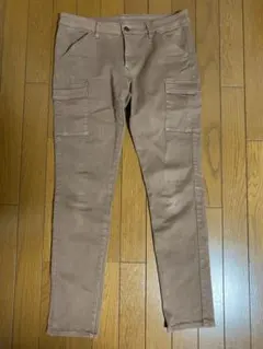美品　ユニクロ　レディース　ブラウンデニム　カーゴパンツ