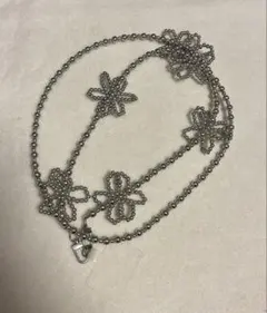 LOWRYS FARM ショルダーストラップ （シルバー花型ビーズ)