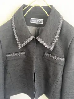 東京イギン IGIN ノーカラージャケット フォーマル　礼服 喪服 ブラック9号