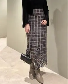 23SS【美品】スナイデル ラインレーススカートネイビー 1