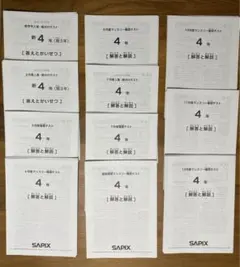 SAPIX 小4 入室・組分け・マンスリーテスト 11回分セット(1年分)原本