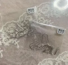 本ロジウム シンプルフックピアス10ペア♡送料込
