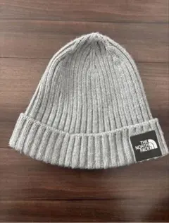 【美品】ノースフェイス カプッチョリッド ニット帽 ビーニー グレー ロゴパッチ