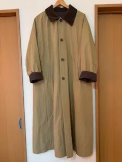 リバーシブルチェックロングコート