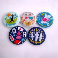 ⑥ ムーミン 刺繍ブローチ 刺繍缶バッジ 5個セット 匿名配送 MOOMINのサムネイル