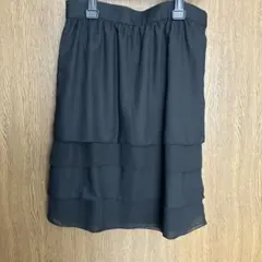 11号　美品　ブラック フレアスカート ひざ丈