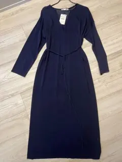 ZARA カフタン　ワンピース ネイビー Mサイズのサムネイル