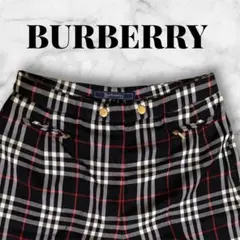 最終値下げ【バーバリー】 美品✨ウール　ノバチェックパンツ　ブラック系　Ｌサイズ