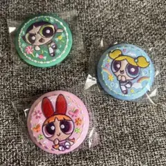 新品未使用 パワーパフガールズ　刺繍 缶バッチ　バブルス ブロッサム 3個セット