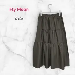 ロングスカート ティアード【大人カジュアル】L グレー系 フライムーン