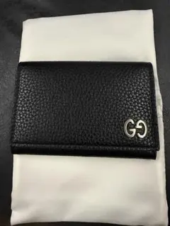 GUCCI グッチ カードケース　名刺入れ　GG レザーブラック 黒　財布のサムネイル