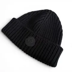 MONCLER モンクレール ニット帽 ビーニー リブニット ラバーロゴパッチのサムネイル