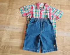 ミキハウス　半袖シャツ&デニムパンツ　セット