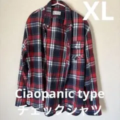 CIAOPANIC TYPY チェック柄長袖シャツ XL アメカジ　赤チェック