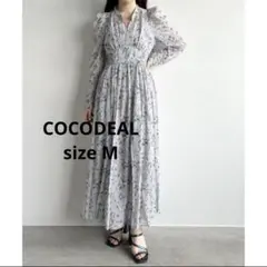 ココディール　 シフォンフラワープリントワンピース　インナー付き　М 花柄