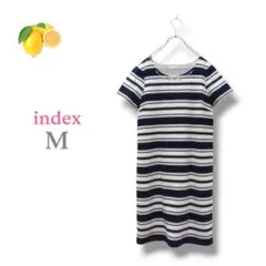 11『インデックス』ボーダー ミニワンピース【M】パフスリーブ 半袖 レディースのサムネイル