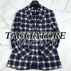 リネン混 タリアトーレ テーラードジャケット モンテカルロ チェック 春用夏用のサムネイル