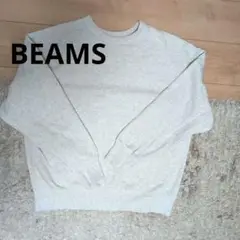 BEAMSグレー クルーネック トレーナー