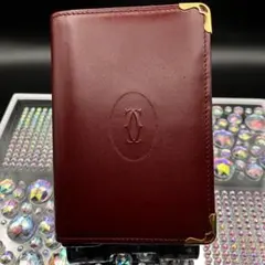 美品☆カルティエ　三つ折り　札入れ　財布　カードケース　マストライン　ボルドーのサムネイル