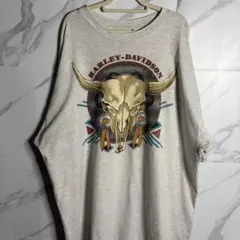 [早い者勝ち]Harley-Davidson スカルデザイン TシャツXXL