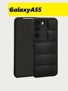 GalaxyA55 ぷっくり　オシャレ　 黒色　Galaxyケースのサムネイル