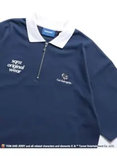 SEQUENZ トムとジェリー ハーフジップ 刺繍 半袖 ポロ