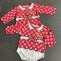 ミニー 赤ドット ロンパース80 双子 2点セット