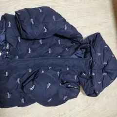 プティマイン　ネイビー 車刺繍 ダウンコート