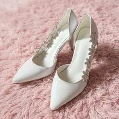 【廃盤商品】23cm GRL サイドオープンフラワーパンプス　ホワイト