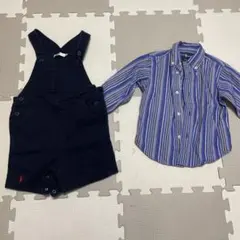 Ralph Lauren オーバーオールとシャツセット 12M