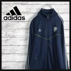 am5069 アディダス トラックジャケット 紺 XL 刺繍 ジップアップ