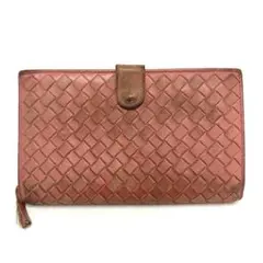大人気☆ボッテガヴェネタ☆二つ折り財布☆イントレチャート☆レザー☆ピンク！