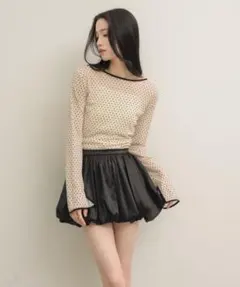 neuna サテンミニバルーンスカート