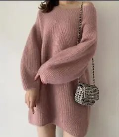 スナイデル♡ピンク オフショルダー ニットワンピース