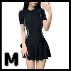 【Mサイズ】新品　匿名発送　レディース　スポーツ用水着　ワンピース　速乾性　黒