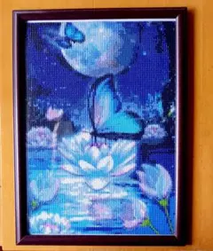 幻想的なブルーバタフライアート 額縁付き インテ リア 壁掛け装飾品