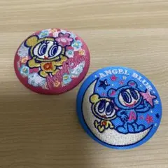 ナルミヤキャラクターズ　刺繍缶バッジ　エンジェルブルー