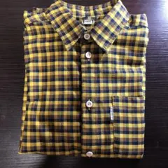 mont-bell 長袖シャツ 160 イエロー・ブラックチェック