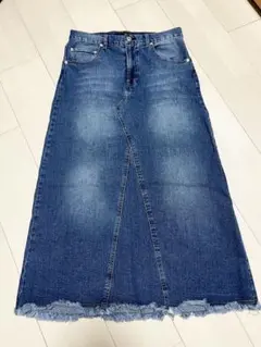 デニムロングタイトスカート/レイカズン