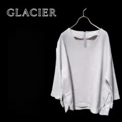 GLACIER Vネックブラウス ライトグレー Lサイズのサムネイル