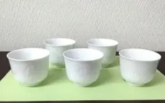 白磁 ぐい呑み 5客セット 彫り模様 - メルカリ