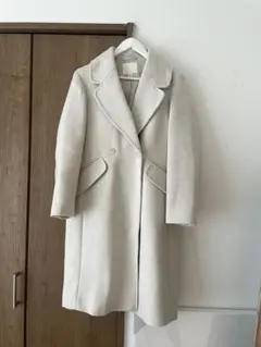 H&M ダブルブレスト ロングコート アイボリー XXS