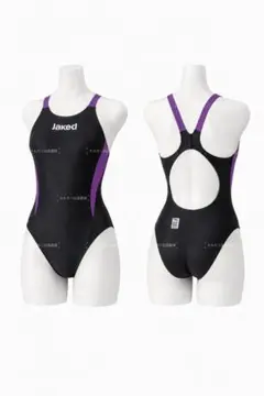 【新品LL】　Jaked パープル　FINA承認モデル　競泳水着　ハイカットのサムネイル