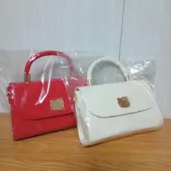 ハローキティ　持ち手付きロングストラップショルダープレートバッグ　2種類セット