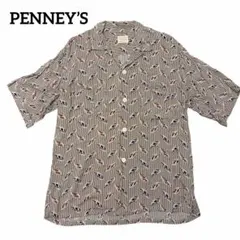 PENNEY’S レーヨン総柄オープンカラーシャツ Mのサムネイル
