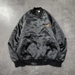 80s90sナイロンジャケットスナップオンsnap-on 企業ロゴ刺繍ブラック黒