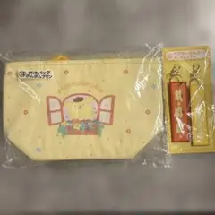 ポムポムプリンの保冷バックとペアキーホルダーの2個セット