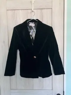 ELLE テーラードジャケット ブラック ベルベット